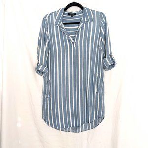 Lightweight Striped Denim Dress